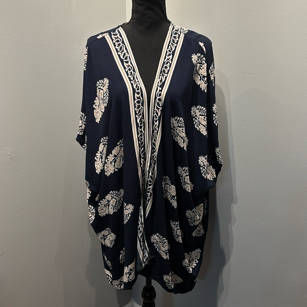 Hipster Row‎ Navy Kimono Beachy nautical bohemian